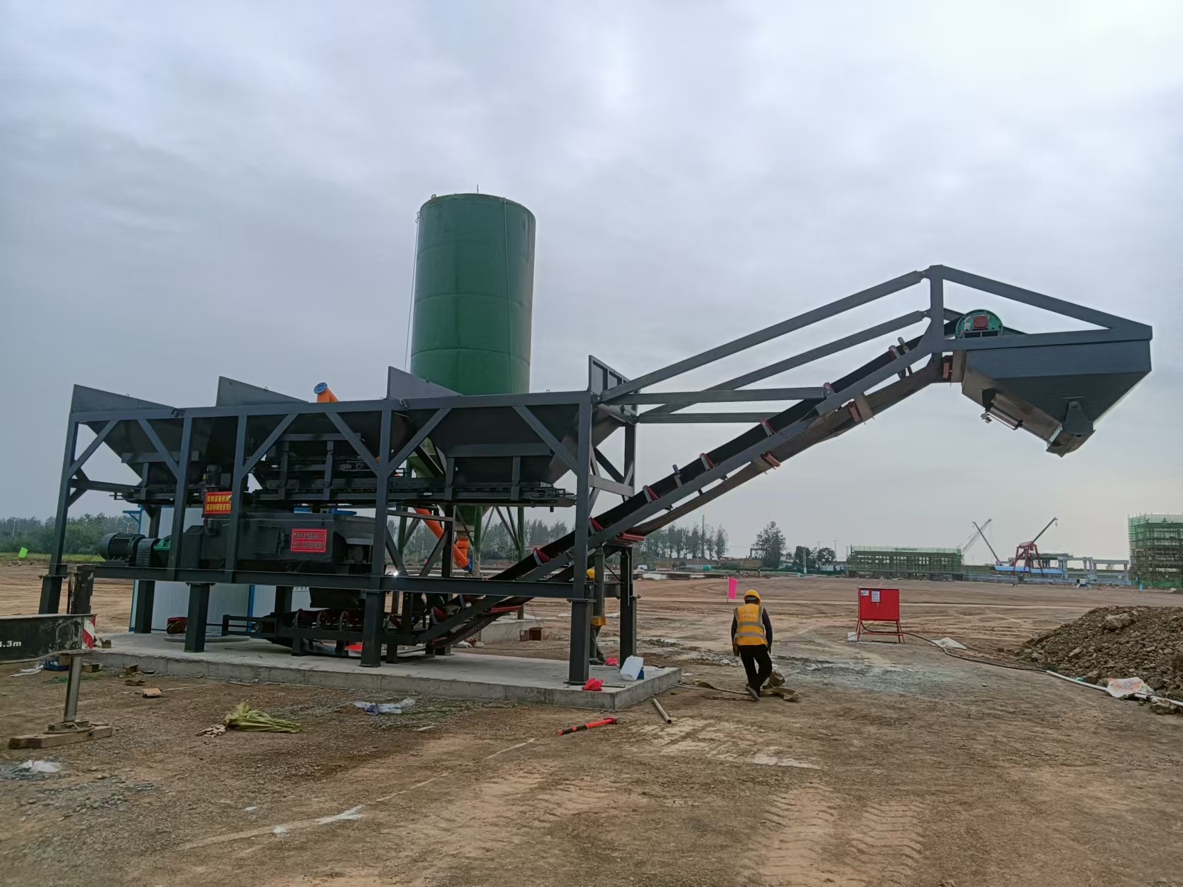 HZS50 concrete batching plant